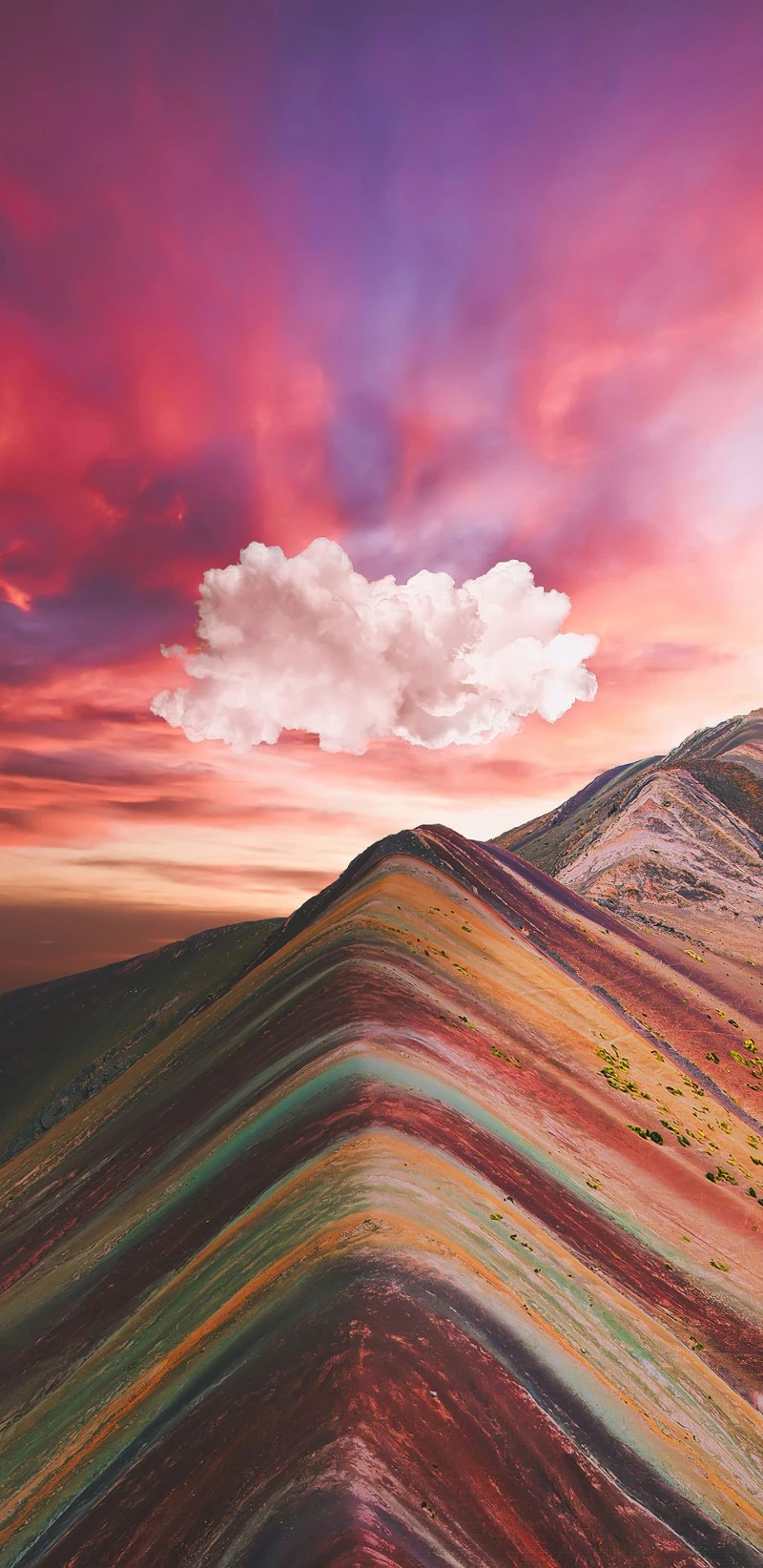 Rainbow Mountain at Sunset 4K Mobile Wallpaper