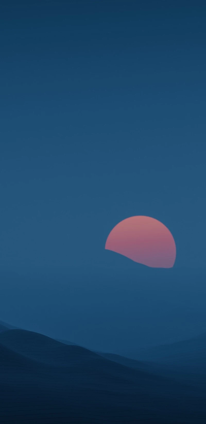 Minimalist Sunset over Rolling Hills 4K Mobile Wallpaper