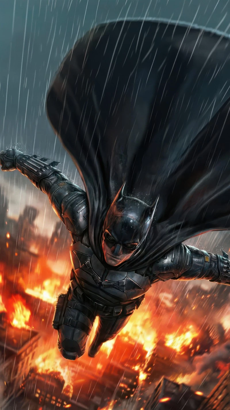 Batman in Action 4K Mobile Wallpaper