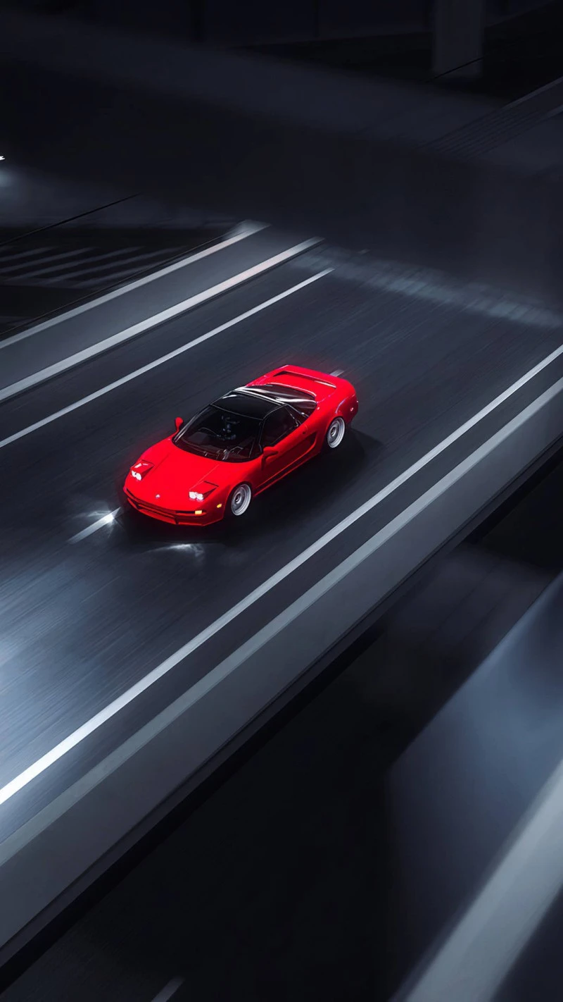 Classic Honda NSX Night Drive 4K Mobile Wallpaper