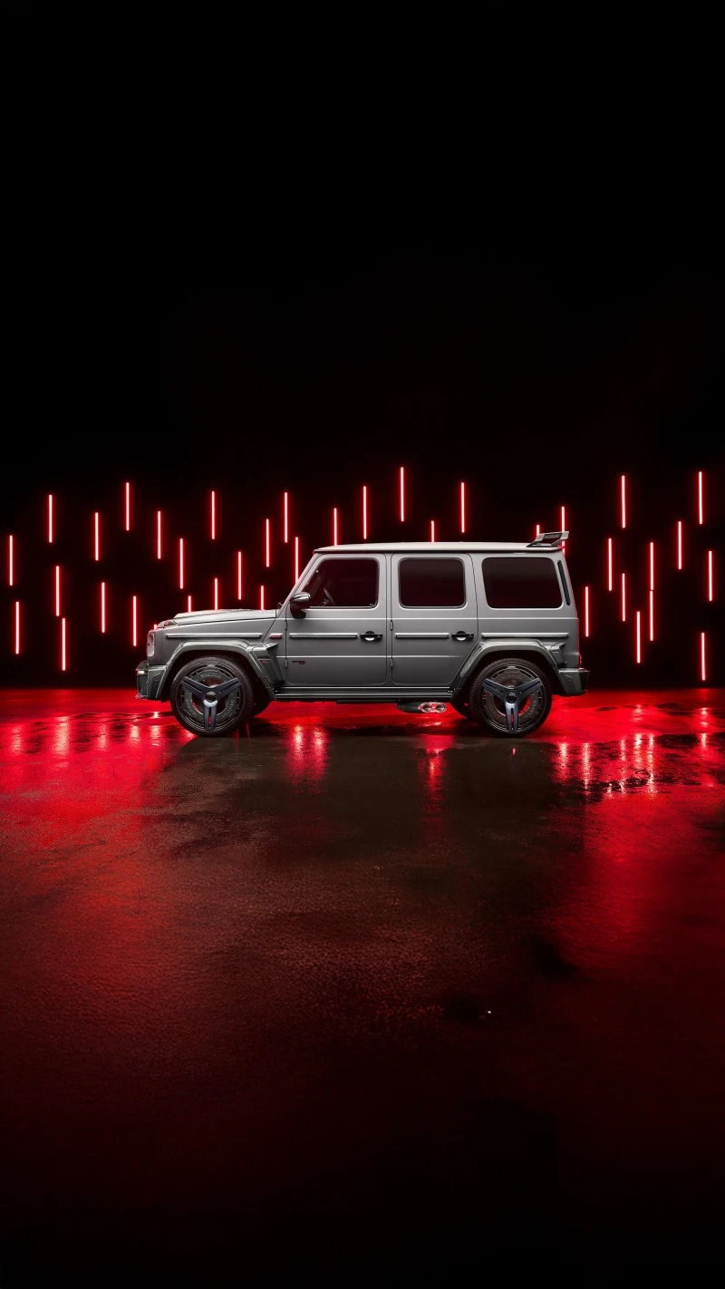 Luxury SUV in Red Light 4K Mobile Wallpaper