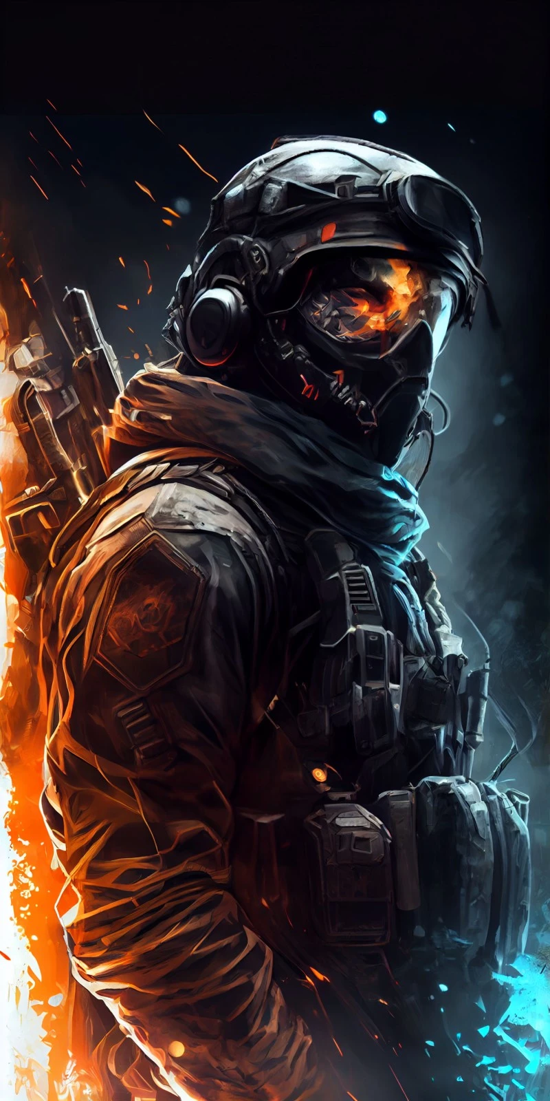 Fiery Combat Soldier 4K Mobile Wallpaper