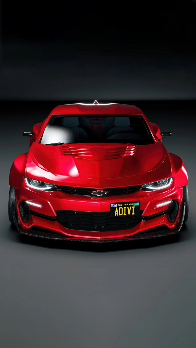 Red Camaro Muscle Car 4K Mobile Wallpaper