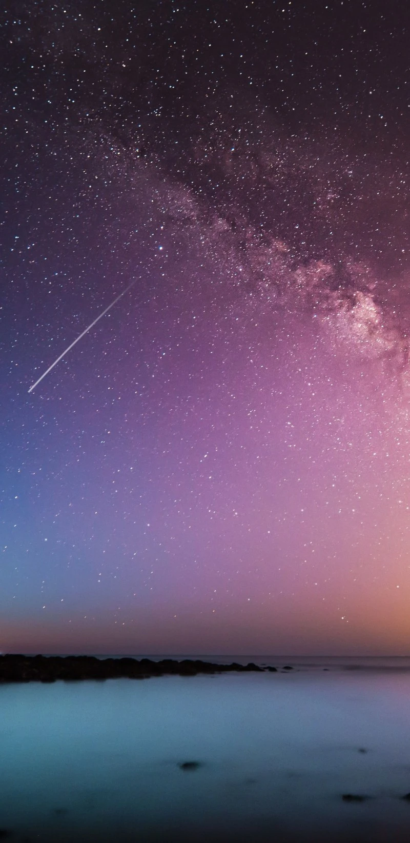 Milky Way and Shooting Star 4K Mobile Wallpaper
