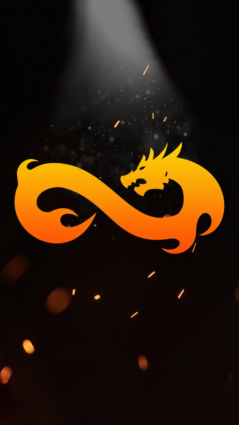 Vibrant Orange Dragon CS:GO Logo on Dark Background Wallpaper 4K Mobile Wallpaper