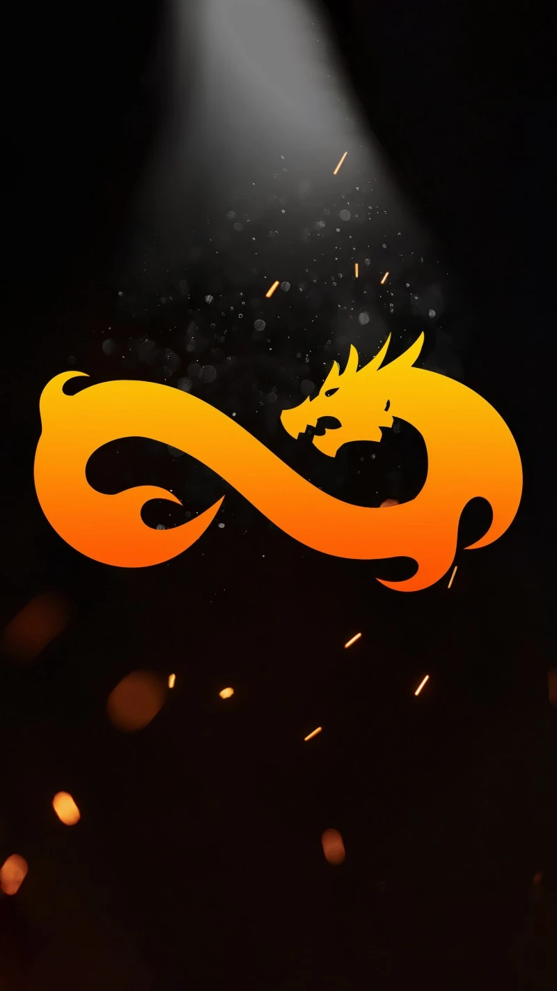 Vibrant Orange Dragon CS:GO Logo on Dark Background Wallpaper 4K Mobile Wallpaper