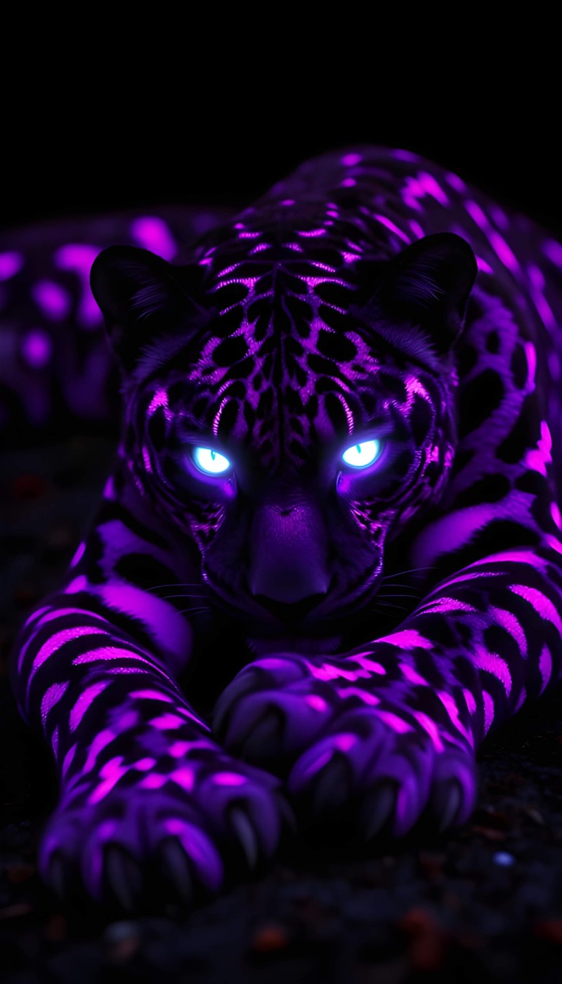 Neon Purple Tiger Wallpaper iPhone Amoled Background 4K Wing Wallpaper