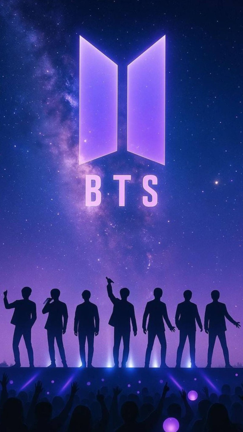 BTS Logo Galaxy Concert Silhouette Wallpaper 4K Boy Wallpaper