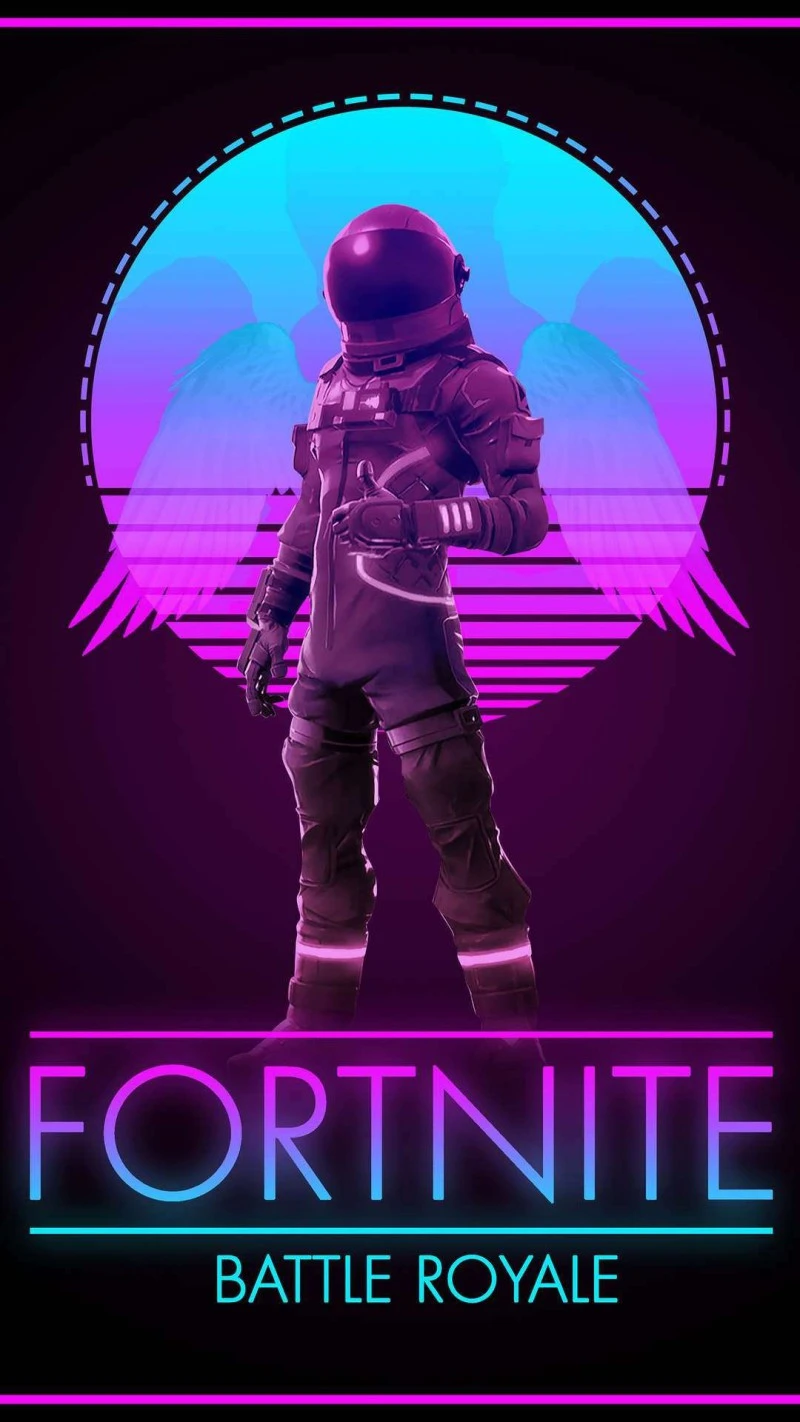 Fortnite Galaxy Skin - Retro 80s Style 4K Mobile Wallpaper