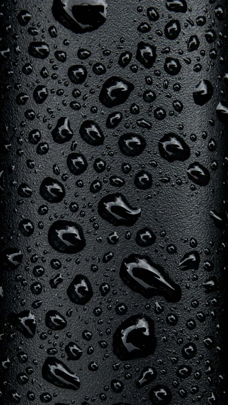 Water Drops on Black 4K Mobile Wallpaper