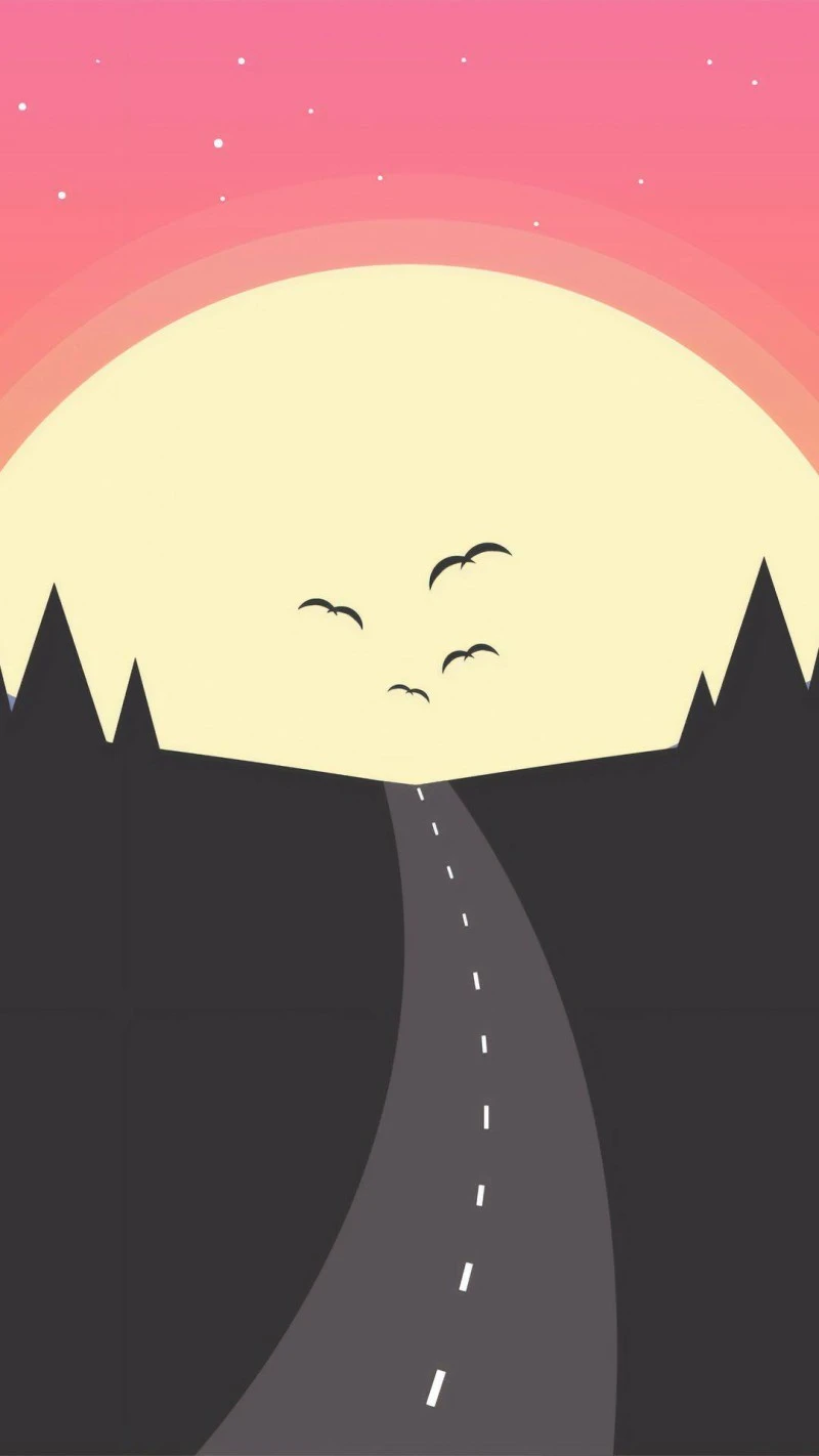 Road to the Sunset 4K Mobile Wallpaper