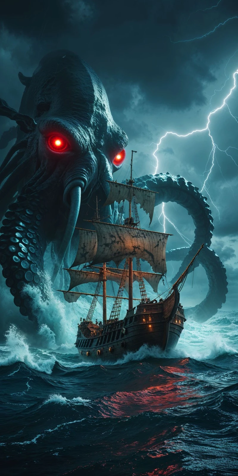 Kraken's Fury 4K Mobile Wallpaper