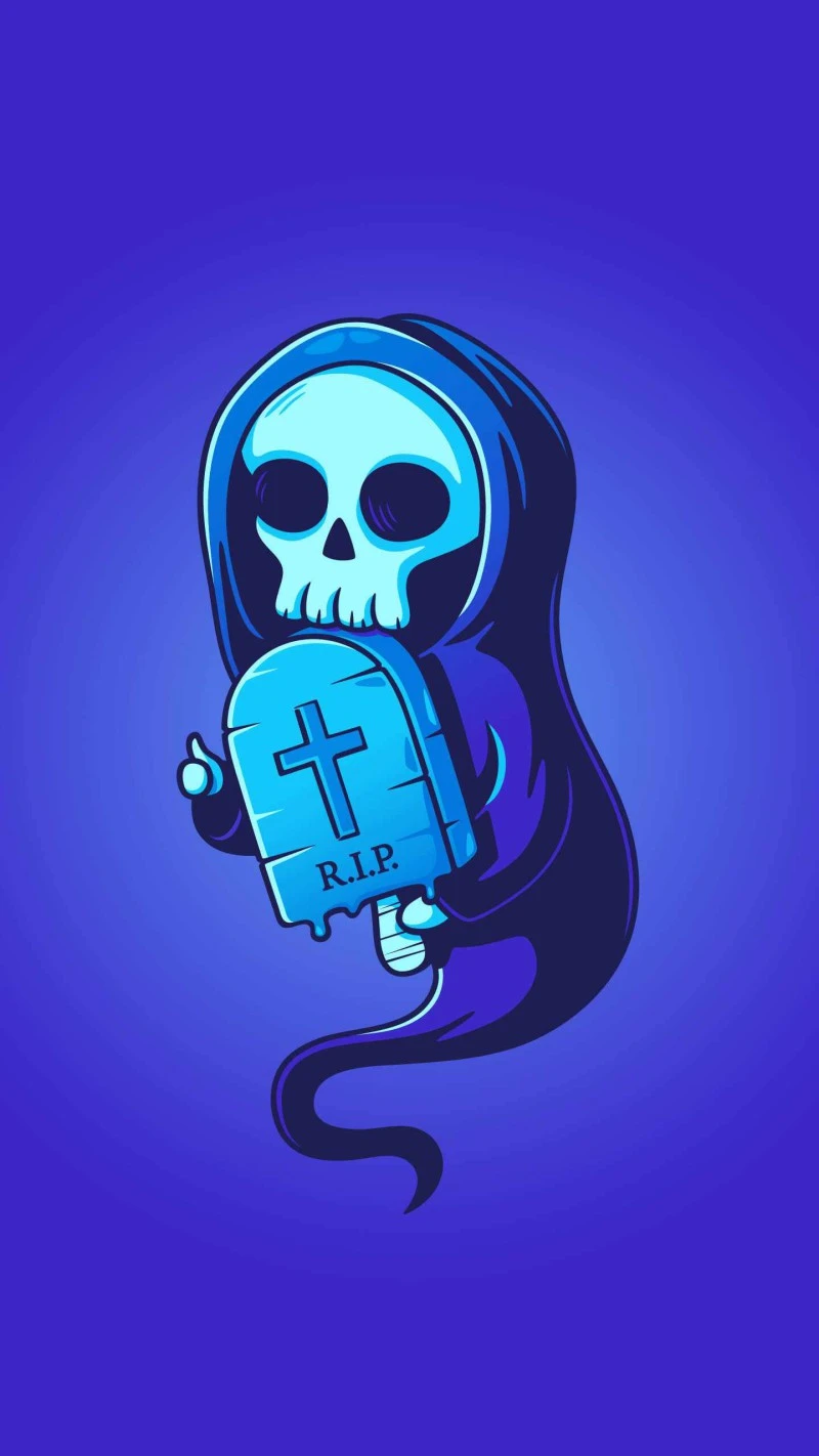 Cute Grim Reaper 4K Mobile Wallpaper