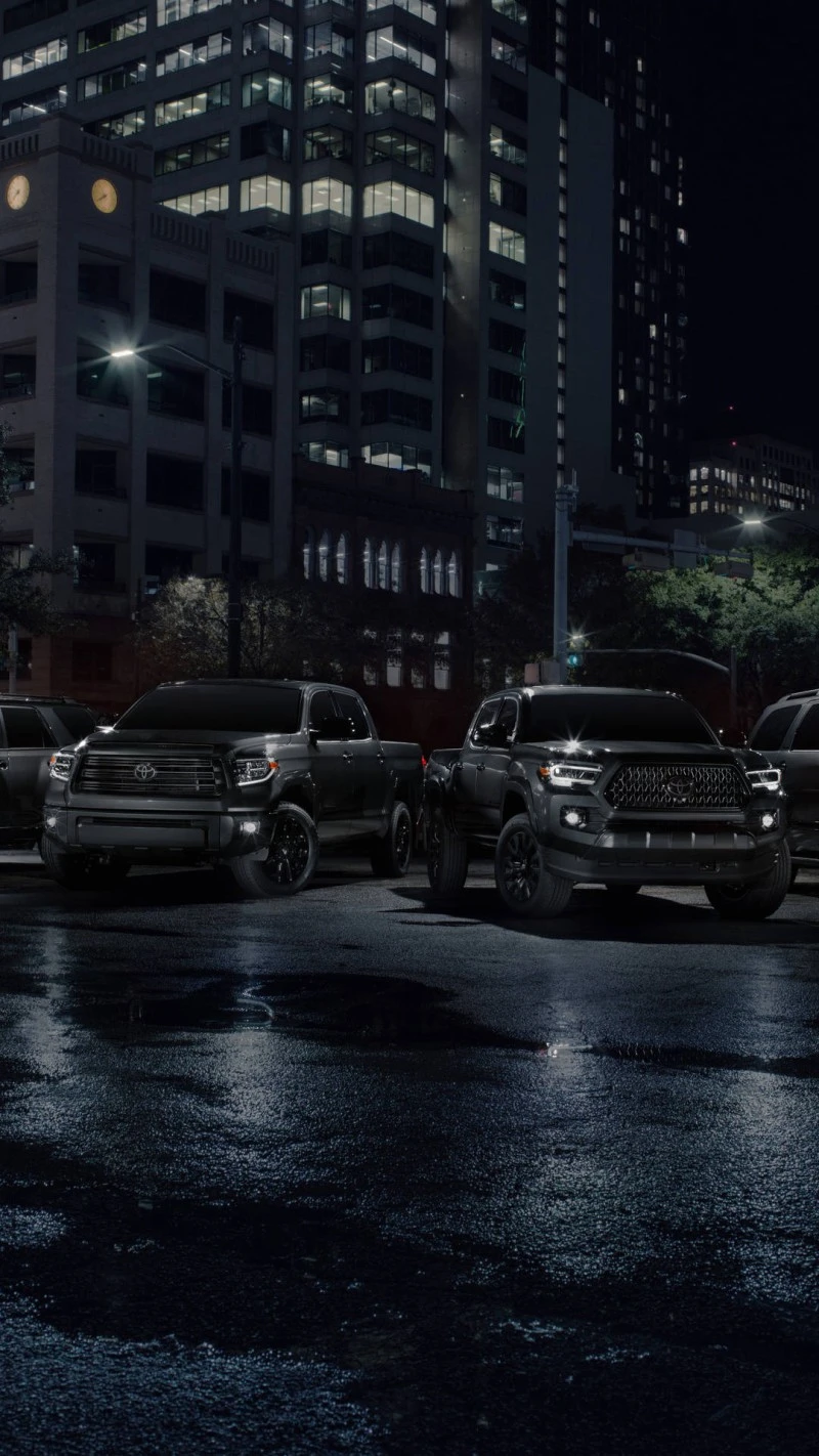 Toyota Tundra and Tacoma at Night 4K Mobile Wallpaper
