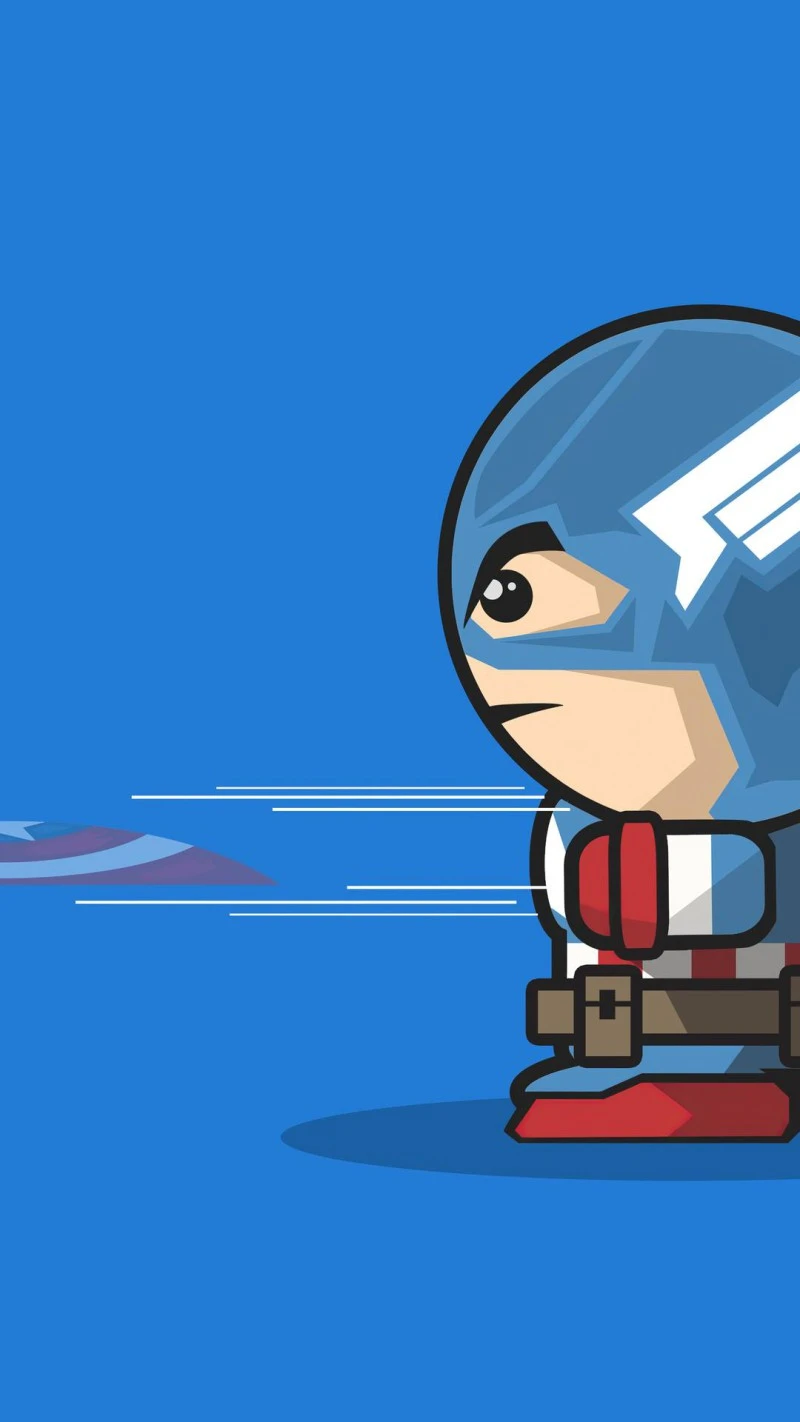 Chibi Captain America 4K Mobile Wallpaper