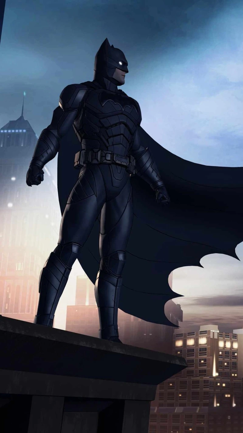 Batman on a Rooftop 4K Mobile Wallpaper