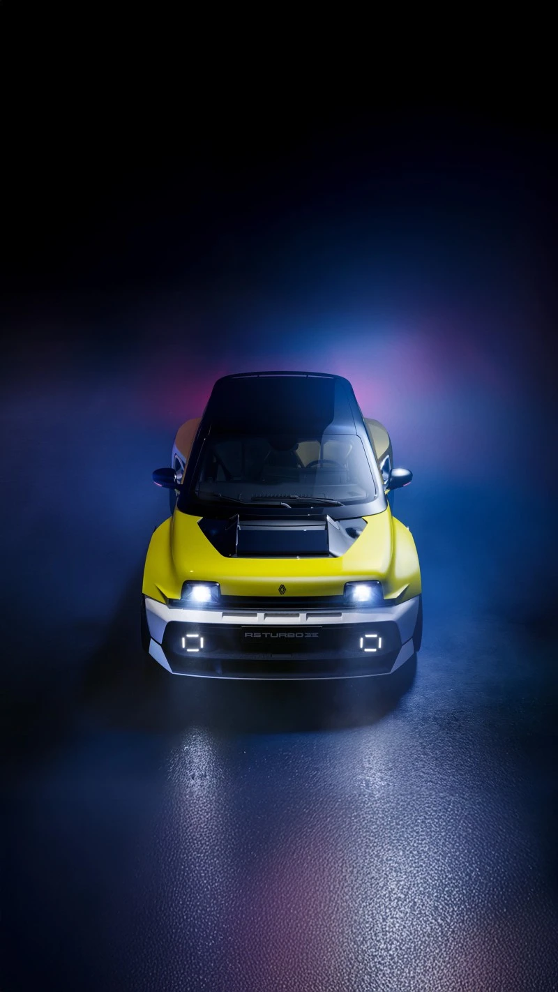 Renault 5 Turbo 3E: A Top-Down Perspective 4K Mobile Wallpaper