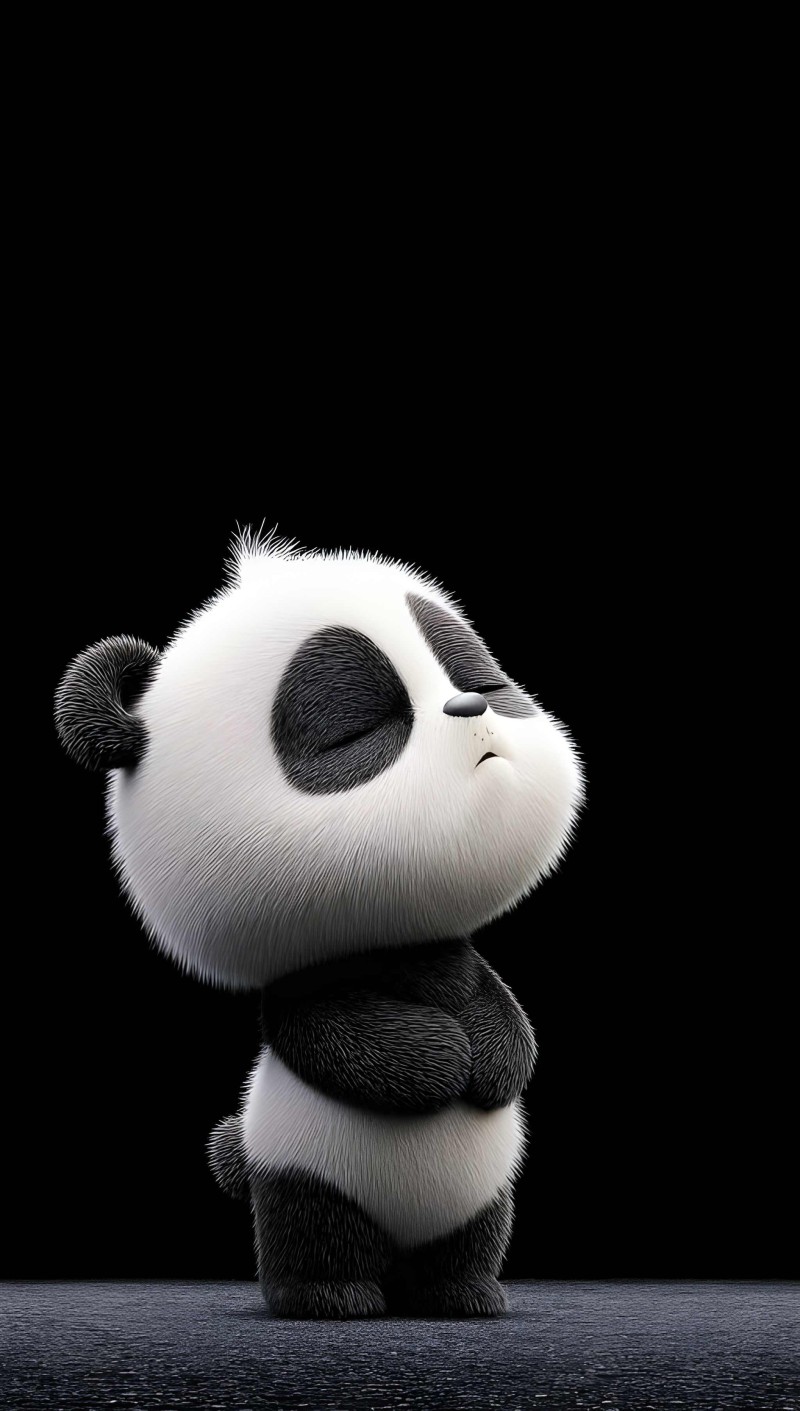 Cute Panda Bear Minimalist Wallpaper iPhone Lock Screen 4K Panda Wallpaper