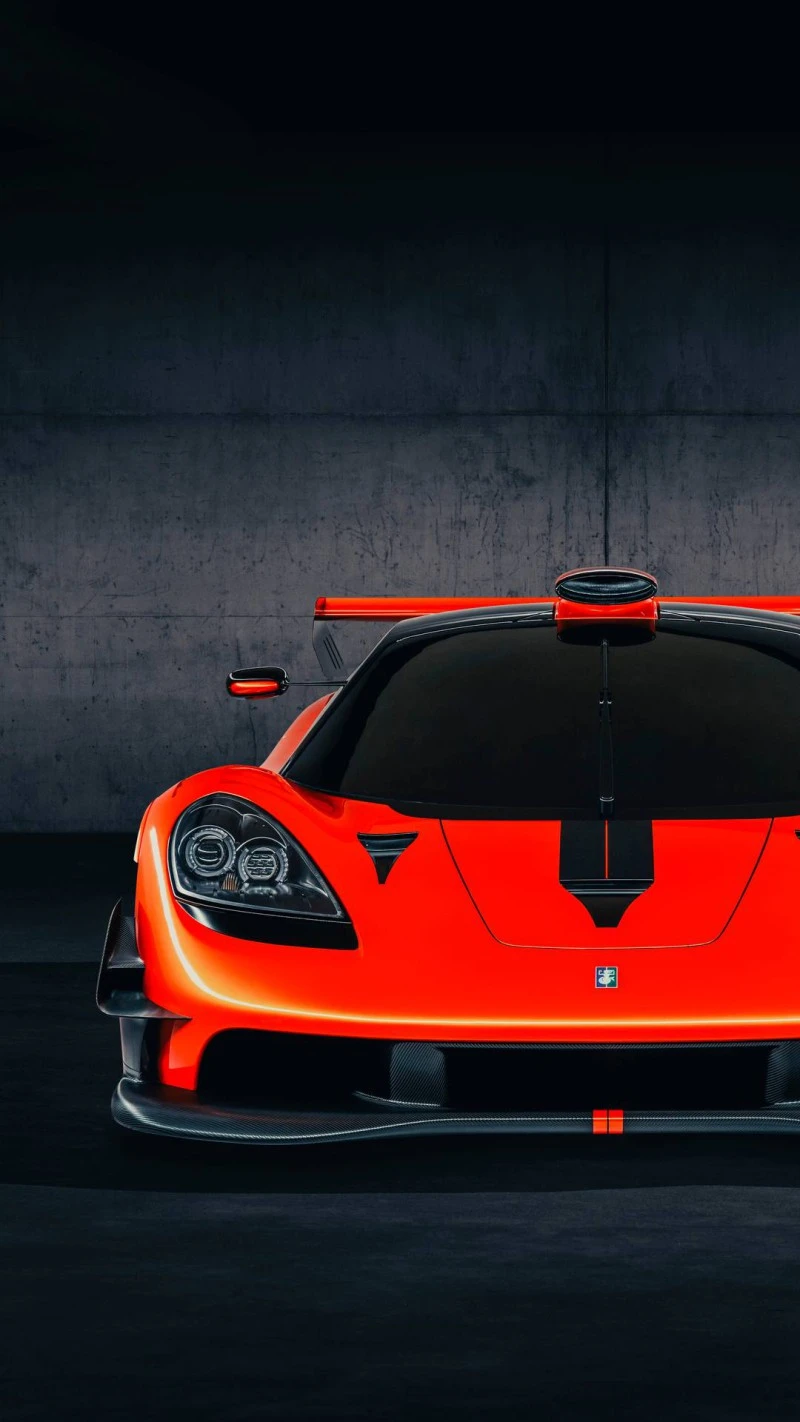 Orange Supercar in Garage 4K Mobile Wallpaper