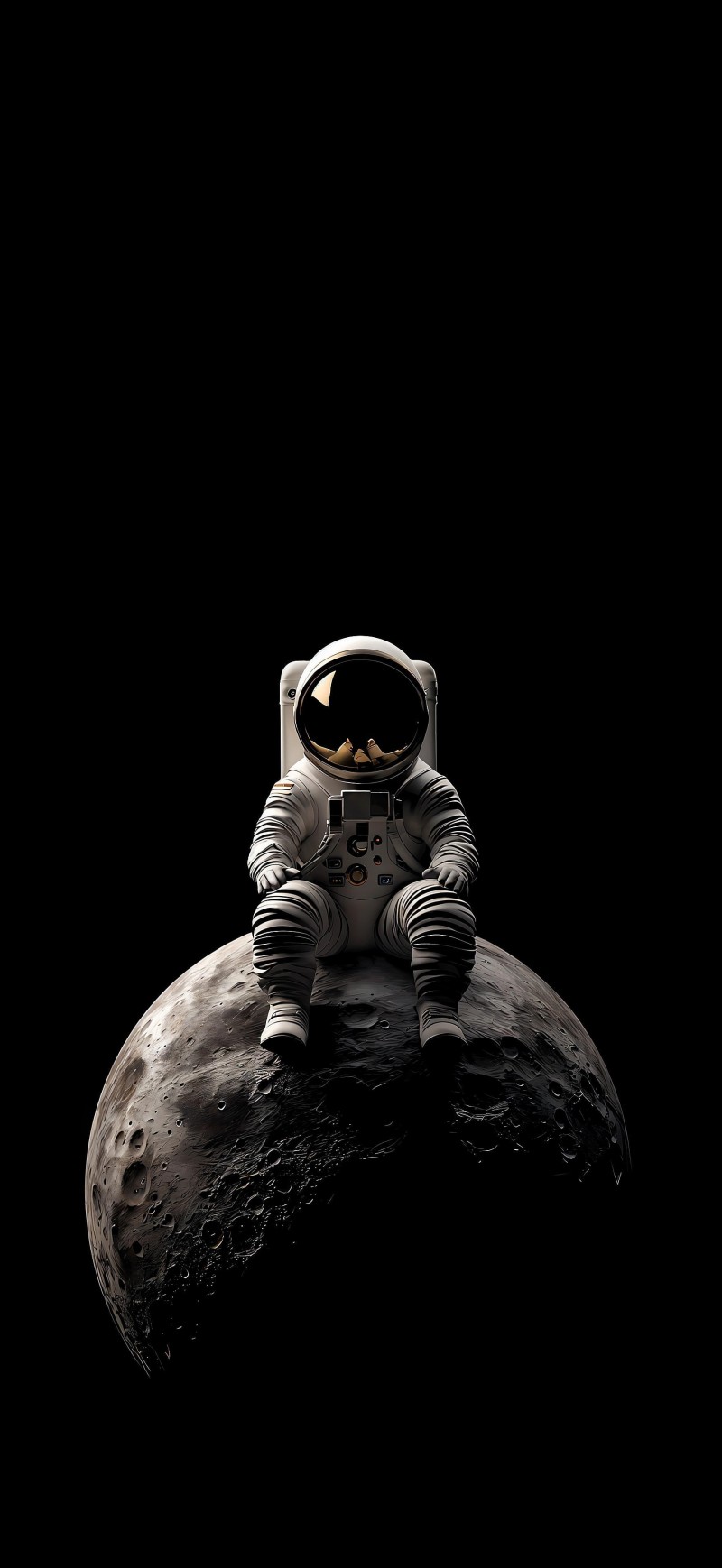 Dark Astronaut Standing on the Moon Space Wallpaper 4K X Wallpaper