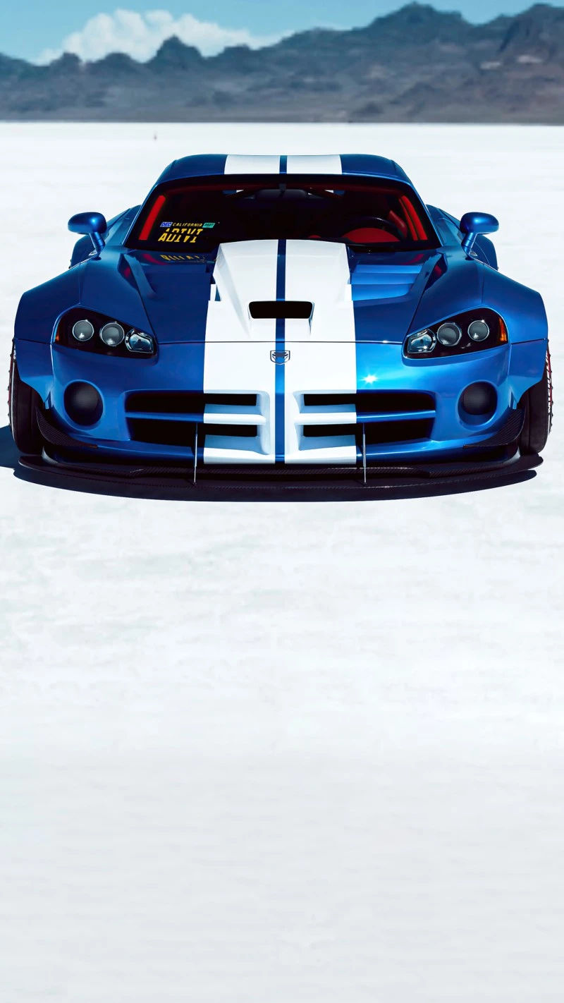 Custom Blue Dodge Viper 4K Mobile Wallpaper