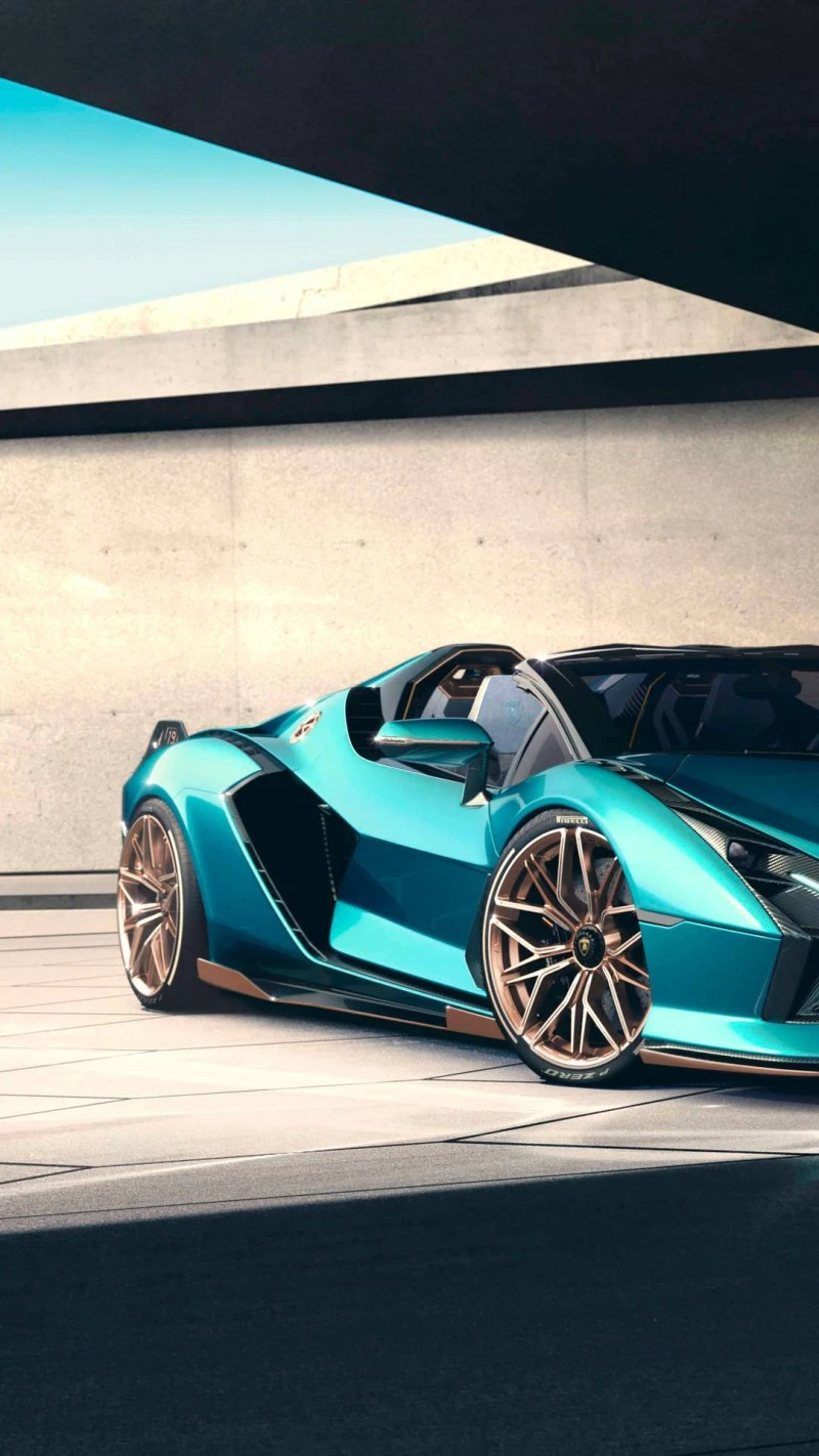 Lamborghini Revuelto Roadster in Teal 4K Mobile Wallpaper