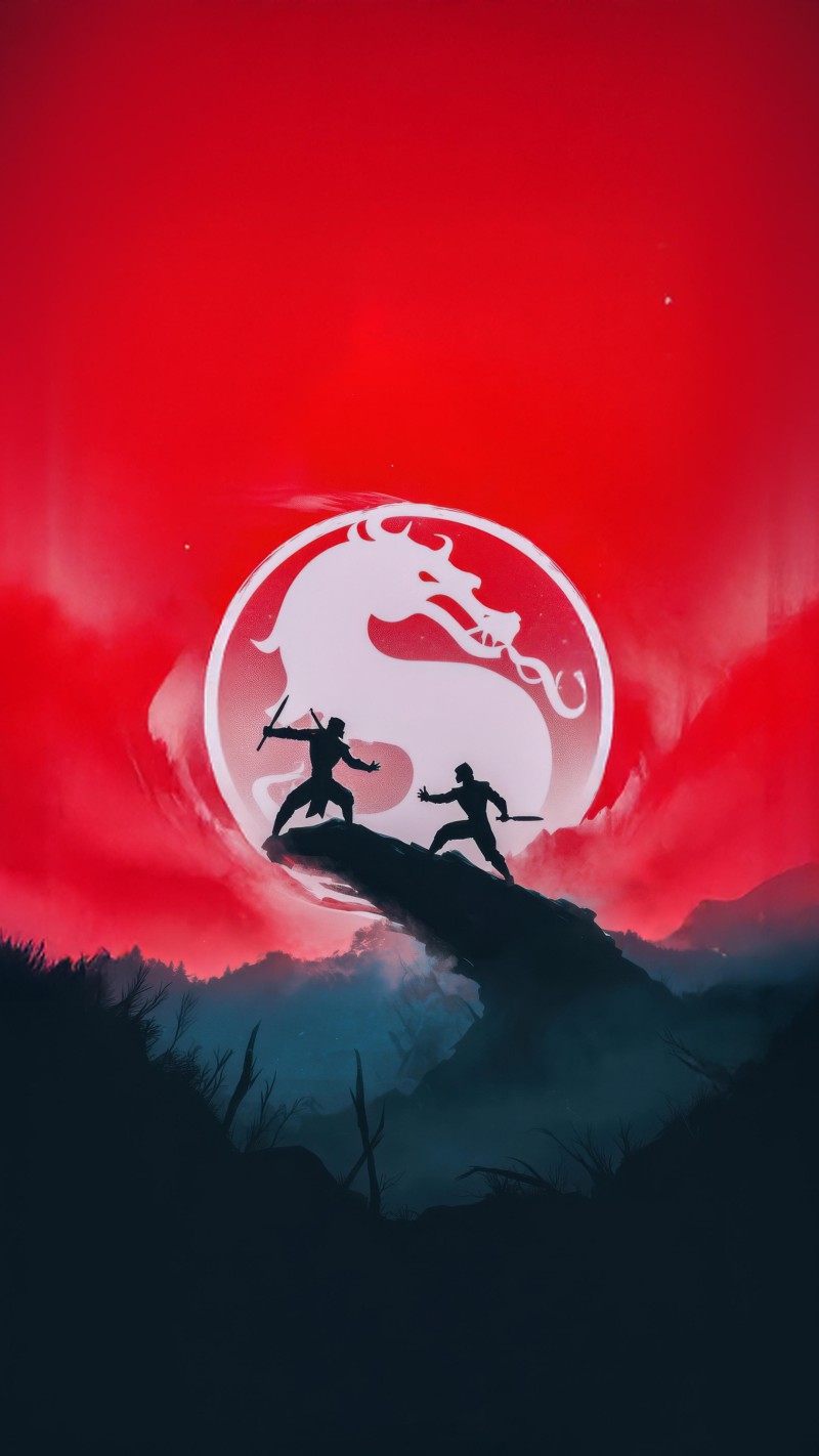 4K mobile wallpaper Mortal Kombat Silhouette - high resolution for Android and iPhone
