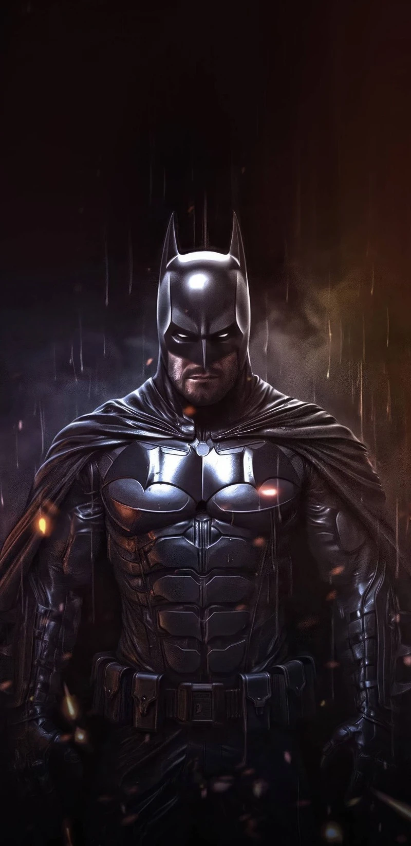 Batman in the Rain 4K Mobile Wallpaper