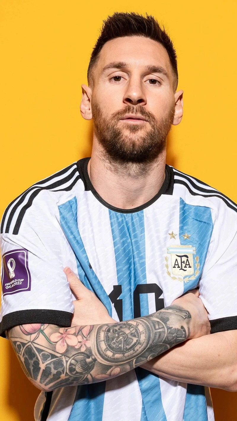 Lionel Messi in Argentina Jersey 4K Mobile Wallpaper