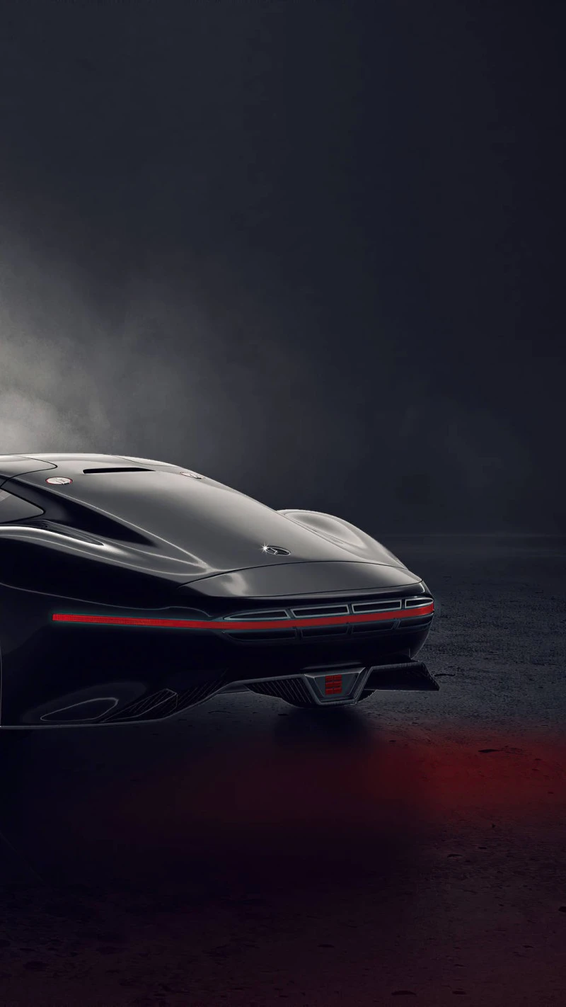 Sleek Black Concept Car 4K Mobile Wallpaper