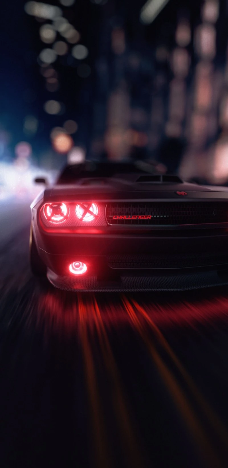 Night Drive Challenger 4K Mobile Wallpaper