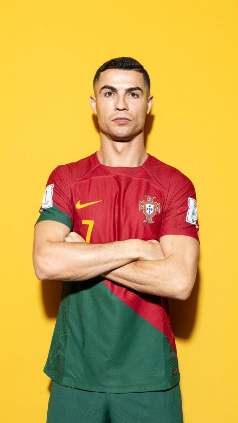 Cristiano Ronaldo in Portugal Jersey 4K Mobile Wallpaper