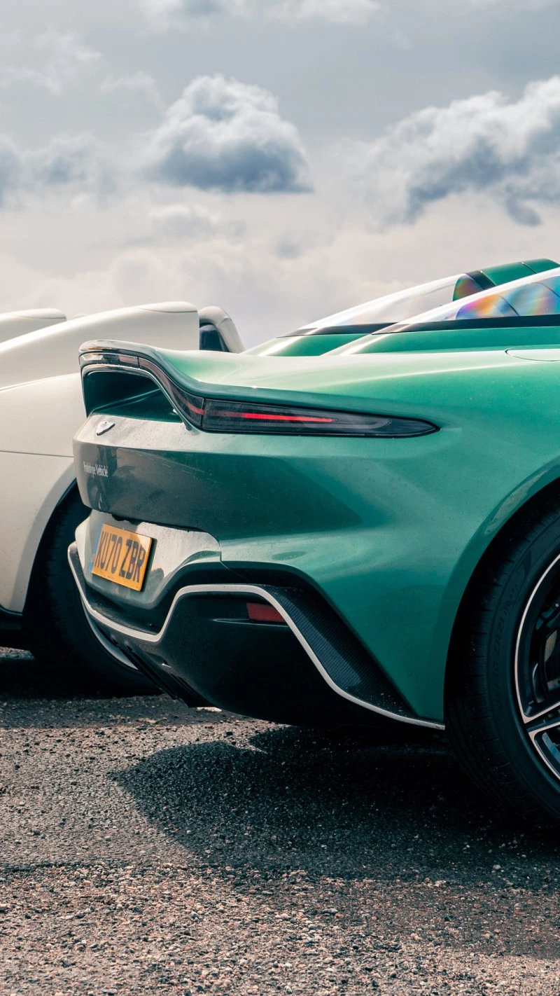 Green Aston Martin Rear View 4K Mobile Wallpaper
