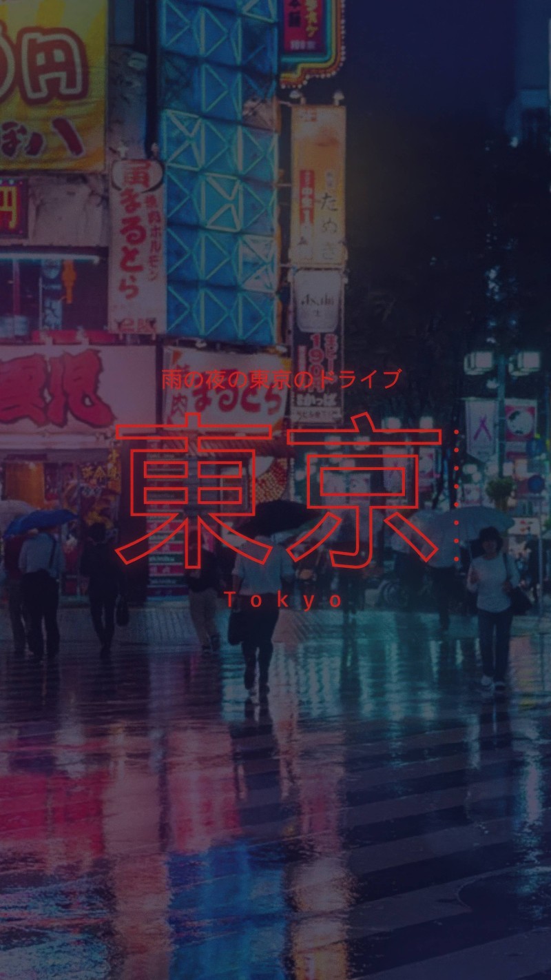 Rainy Tokyo Street Neon Glow Wallpaper 4K Rain Wallpaper