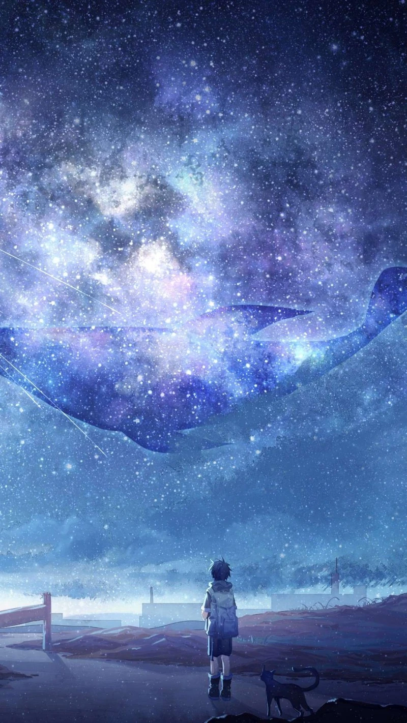 Cosmic Whale 4K Mobile Wallpaper