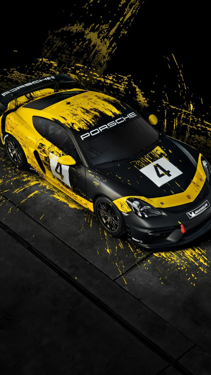 Porsche Race Car Overhead View 4K Mobile Wallpaper