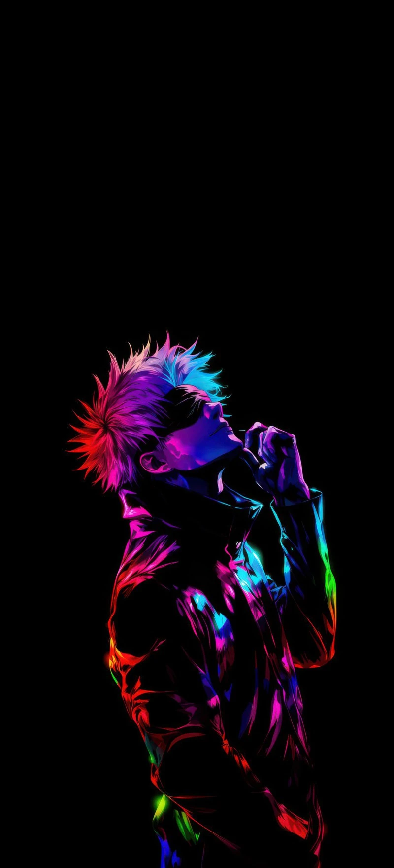 Neon Anime Boy 4K Mobile Wallpaper
