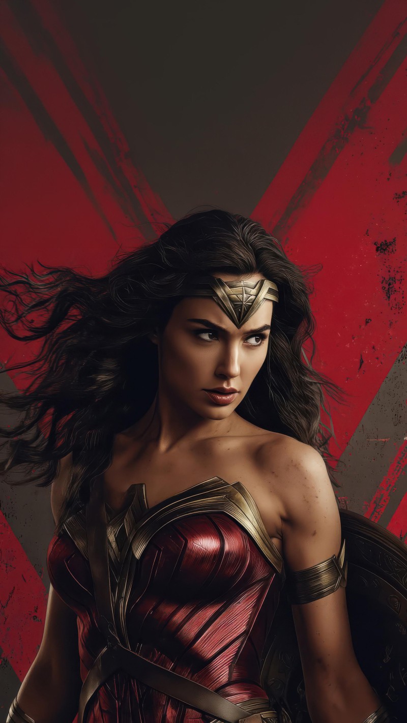 4K mobile wallpaper Wonder Woman ready for battle - high resolution for Android and iPhone