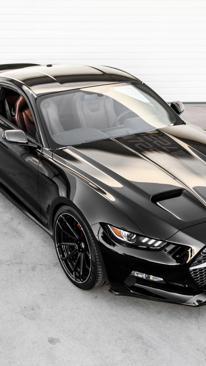 Black Ford Mustang 4K Mobile Wallpaper