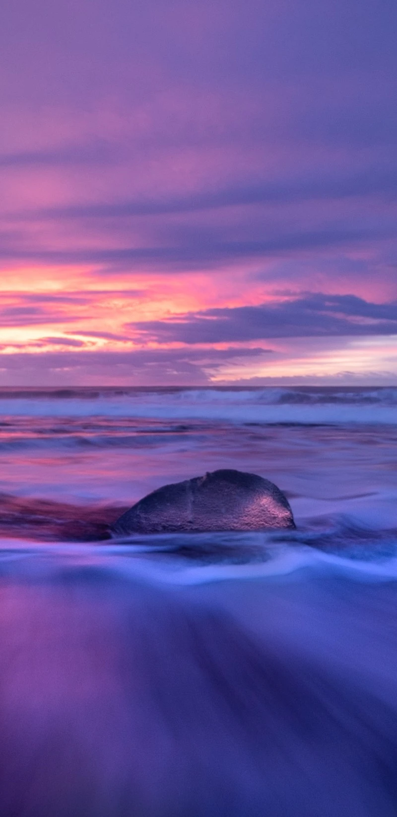 Serene Purple Sunset Seascape 4K Mobile Wallpaper