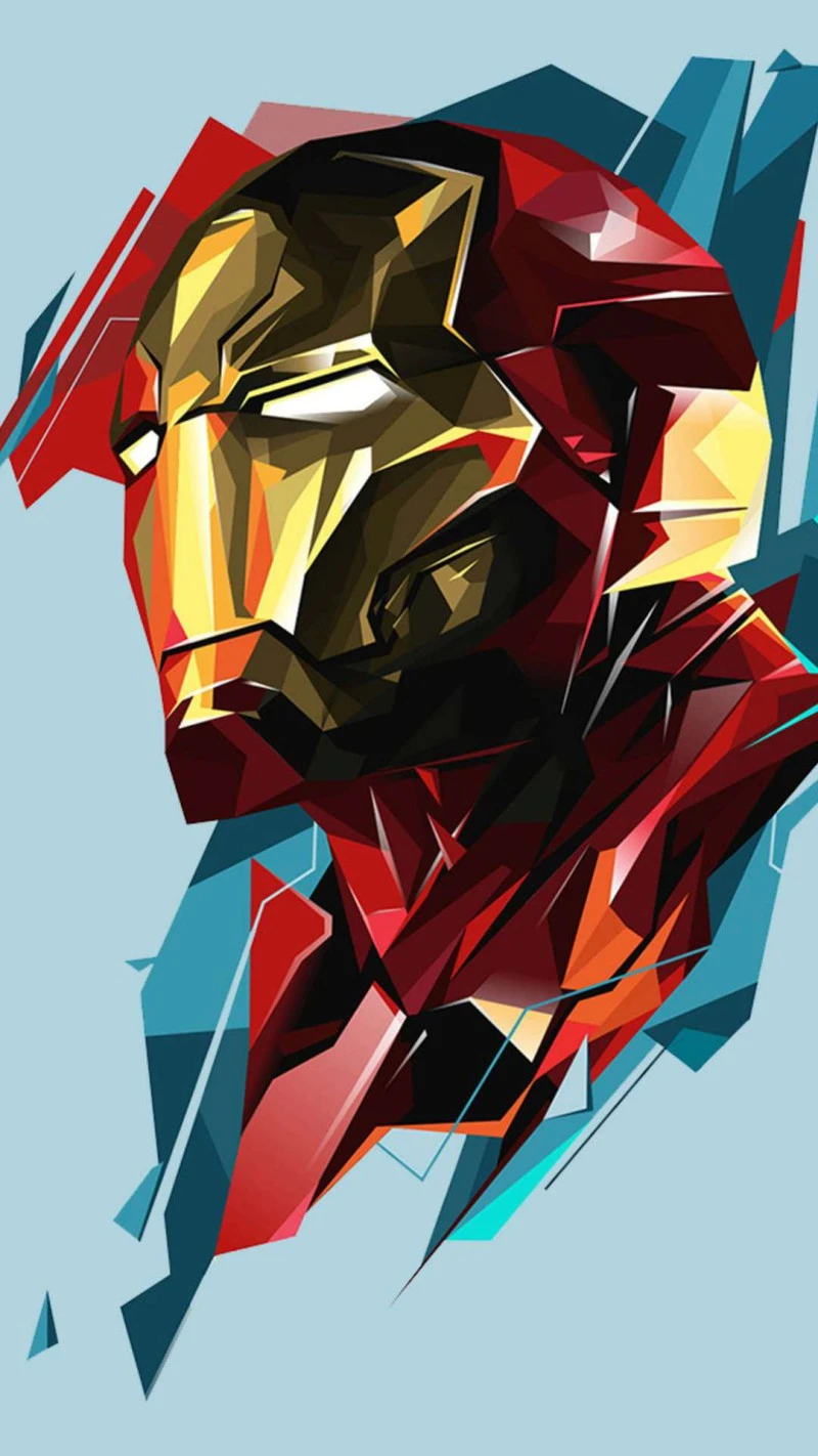 Iron Man: Low-Poly Marvel Icon 4K Mobile Wallpaper