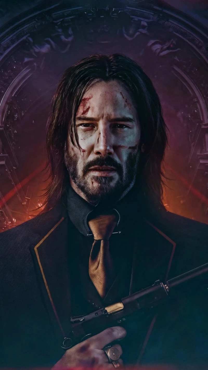 John Wick: Intense Stare 4K Mobile Wallpaper