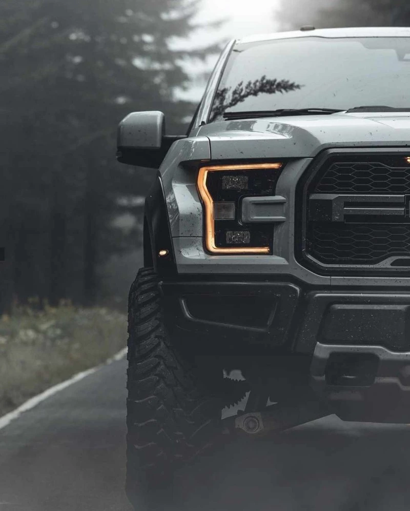 Ford F-150 Raptor in Misty Forest 4K Mobile Wallpaper