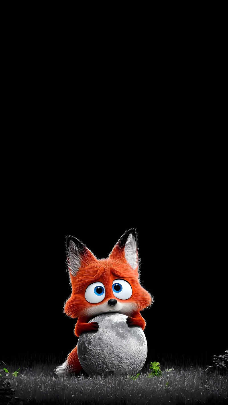 Vibrant Orange Fox Character Digital Art Style Wallpaper 4K X Wallpaper