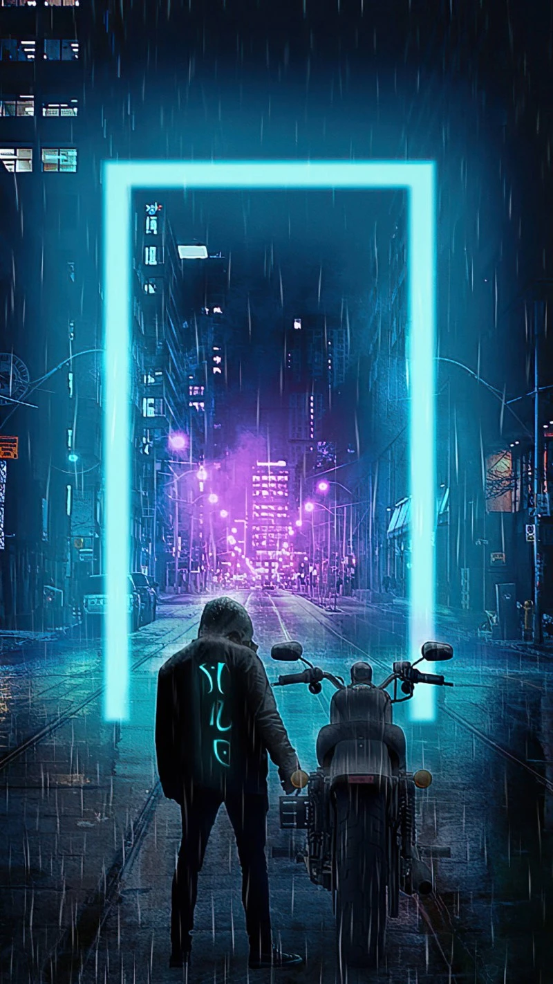 Neon Gateway to the City 4K Mobile Wallpaper