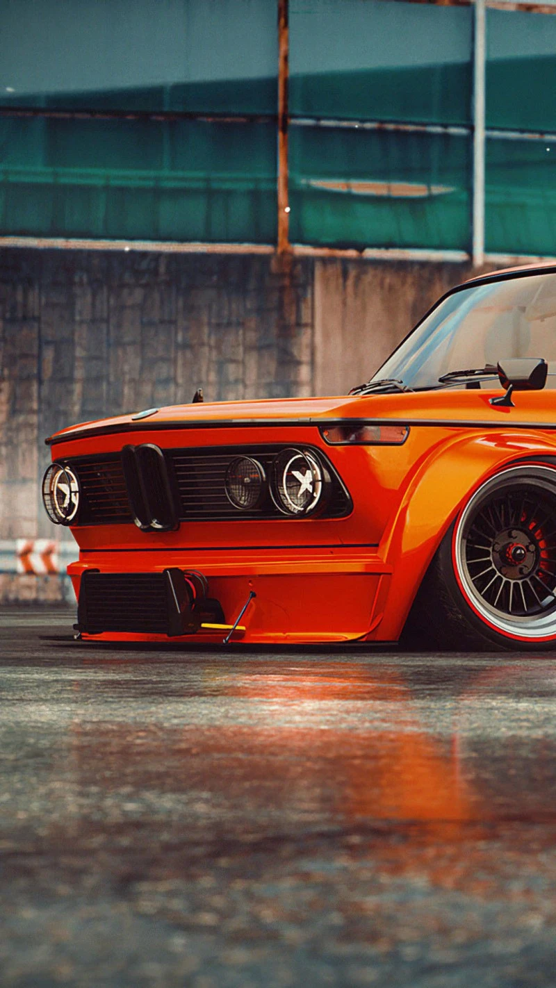Custom BMW 2002 Turbo 4K Mobile Wallpaper