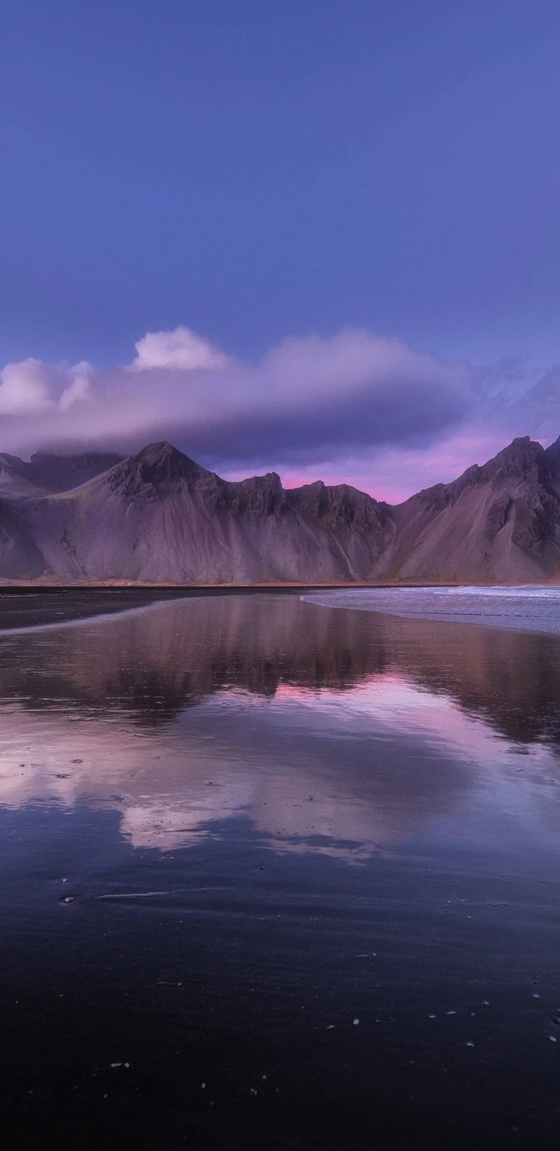Icelandic Beach Reflection 4K Mobile Wallpaper