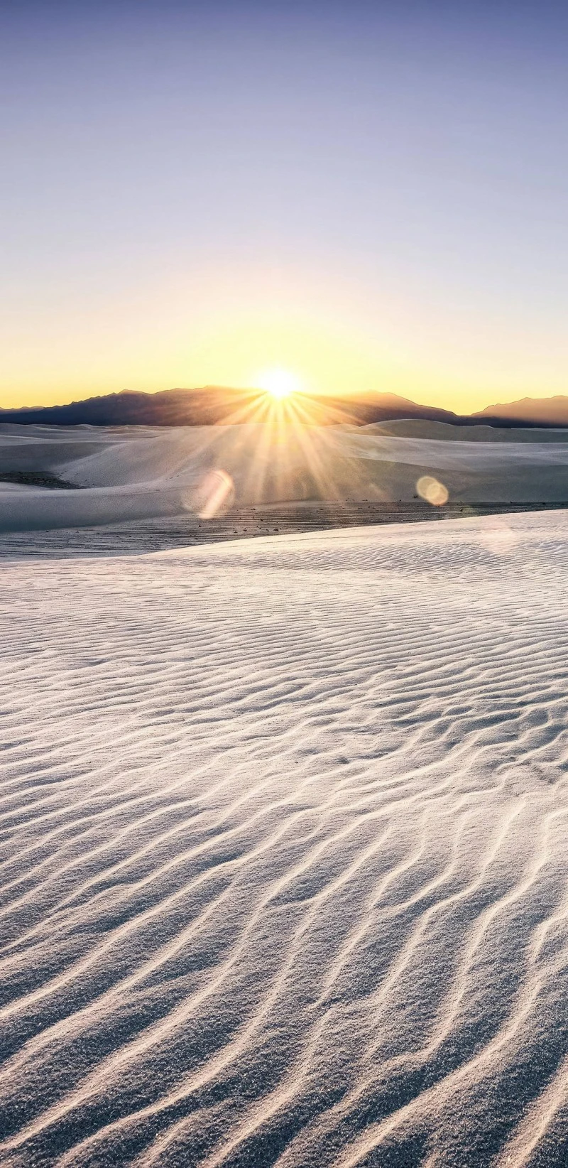 White Sands National Park Sunset 4K Mobile Wallpaper