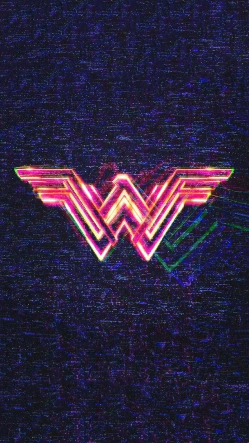 Wonder Woman Glitch Logo 4K Mobile Wallpaper