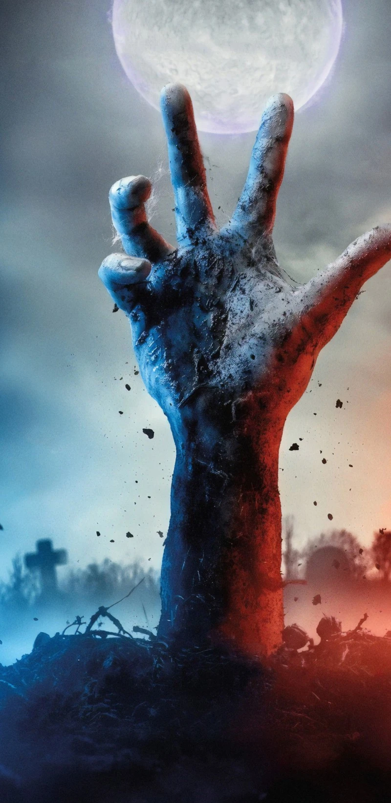 Zombie Hand Reaching from the Grave 4K Mobile Wallpaper